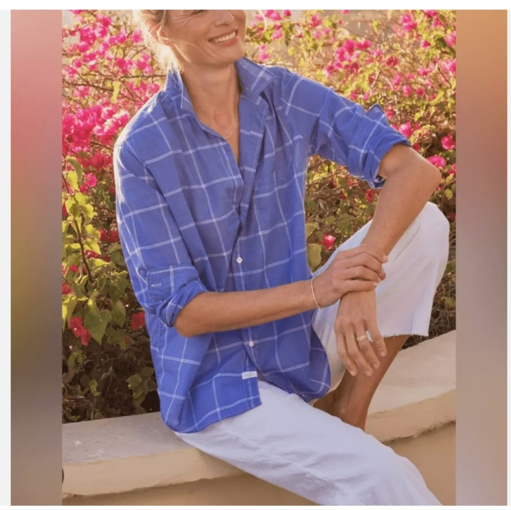 Frank & Eileen Blue Windowpane Button-Down Shirt